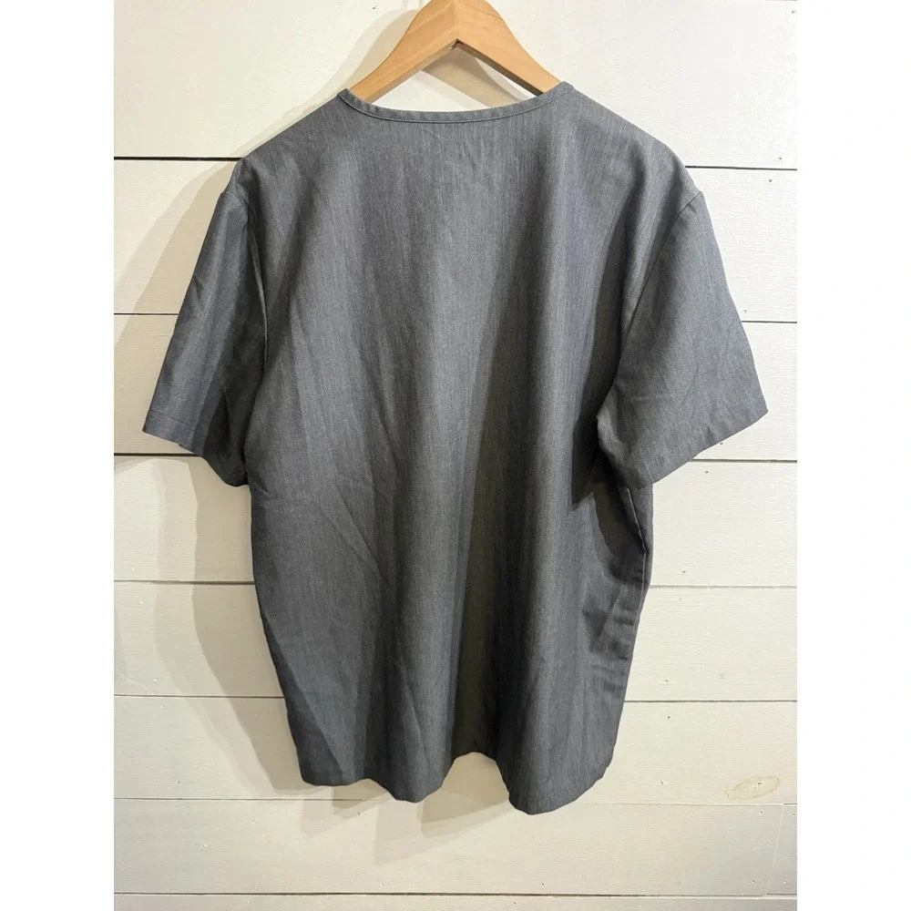 Figs Scrubs Light GRAY 2 Piece‎ Set: Men's Shirt Size Large & Pants Size XL